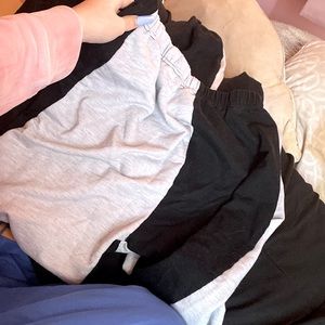 grey and black double sided sweat pants from romwe